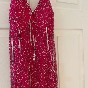 Silk hot pink short dress